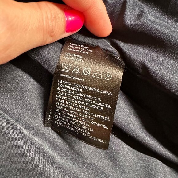 H&M Womens Large Beige Houndstooth Shirt Jacket Shacket Button Front Long Sleeve - Picture 8 of 12